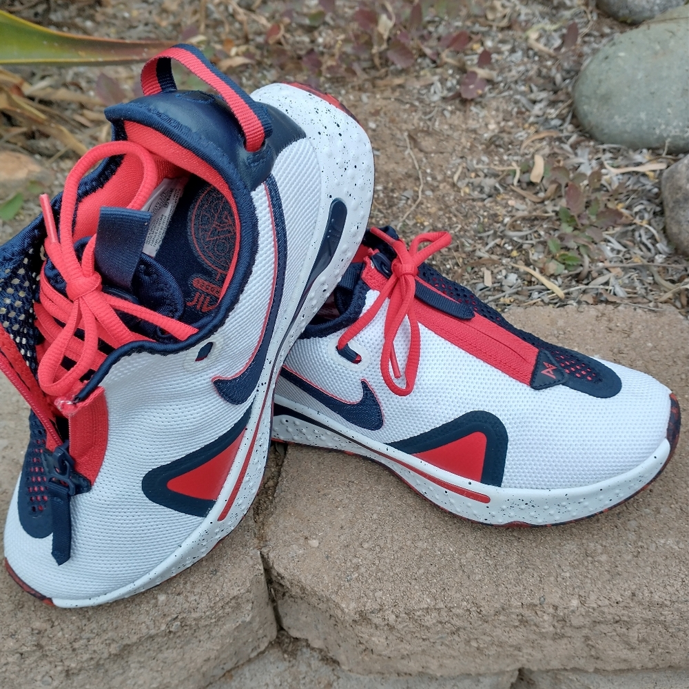 Nike pg4 white red obsidian USA Paul George 5.5